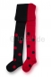 Preview: ""Punkte" Kinderstrumpfhose mit unterschiedlichen Beinfarben SL Gr. 86/92 bis 152/164 in rot/schwarz